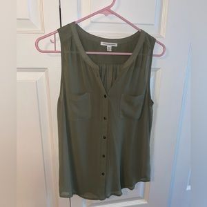 American Eagle sleeveless blouse olive green x-small